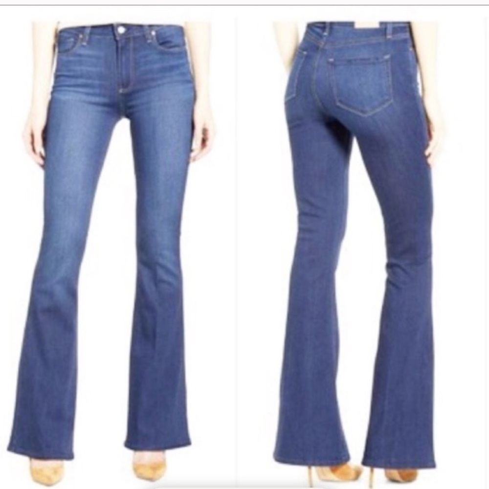 PAIGE Blue Wide Leg Jeans